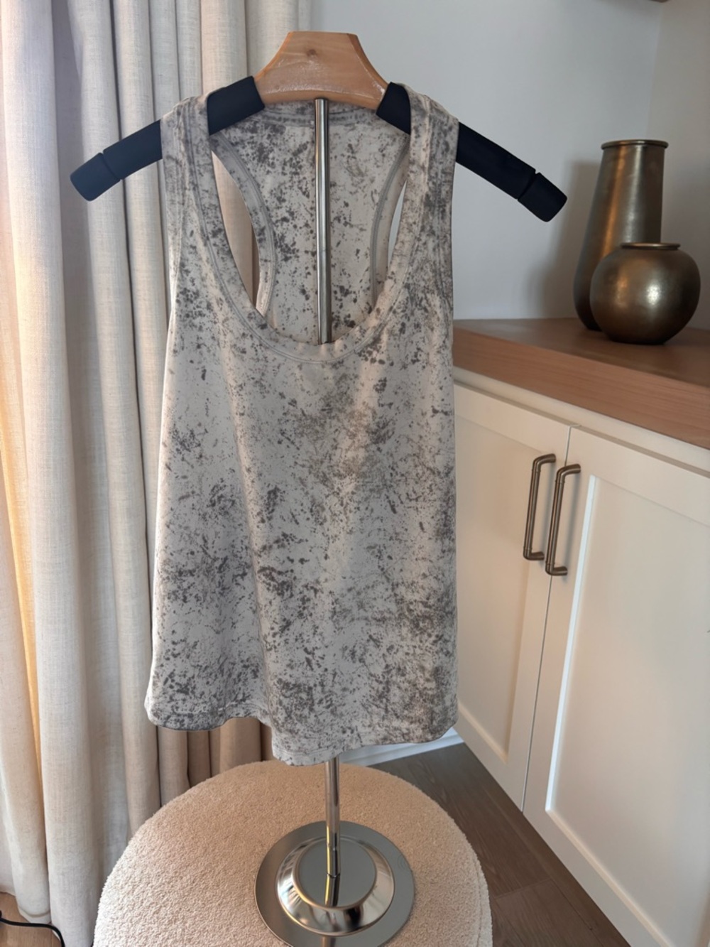 Lululemon Women's Grey Marble-Print Tank Top